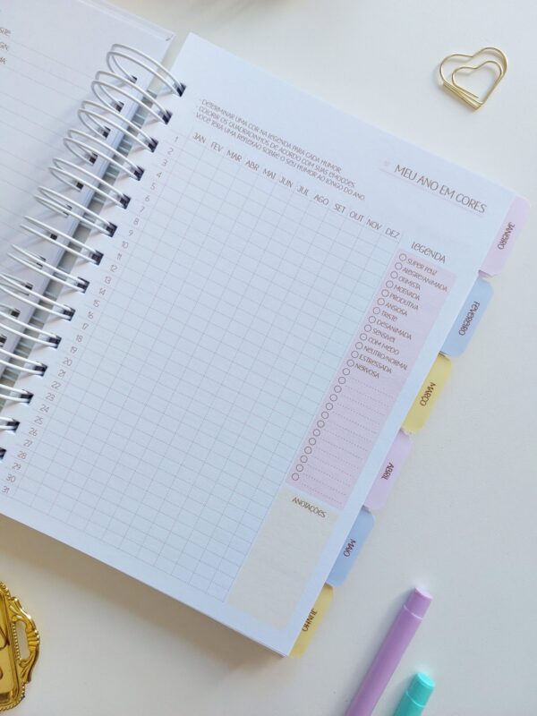 Planner Collors 2026 A5 horizontal pautado - Arquivo Digital - Imagem 7