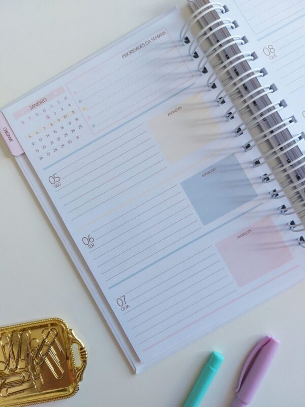 Planner Collors 2026 A5 horizontal pautado - Arquivo Digital - Imagem 1